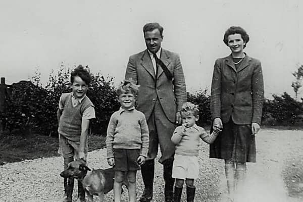 The Kidner family in spring 1945, when they lived at Furze Copse Farm in Slinfold
