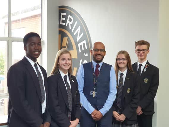 Mr Berhane with St Catherine's students