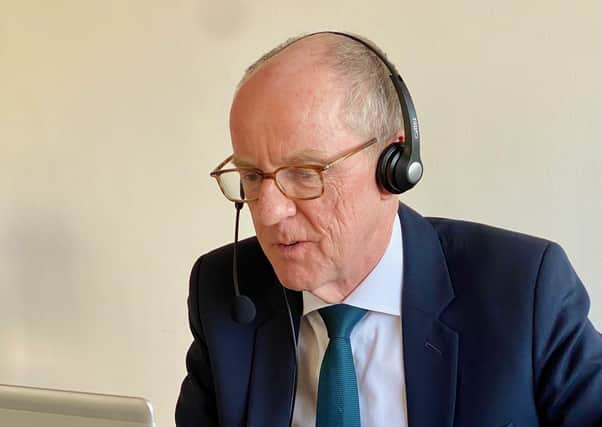 Nick Gibb at home, taking part in the Zoom meeting of the Bognor Regis and Littlehampton Conservative Association AGM last Friday.