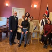 Ahmad Yabroudi from Sussex Syrian Community Group with family and friends at the British Naturalisation Ceremony 2019