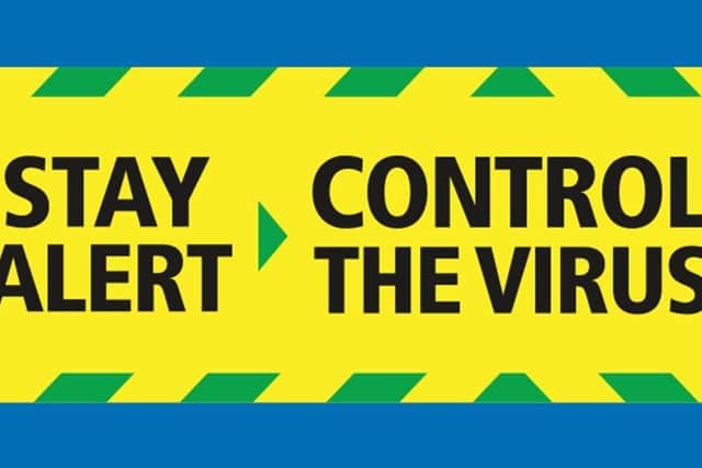 UK Government poster: 'STAY ALERT CONTROL THE VIRUS'