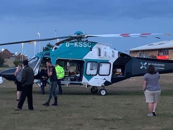 The air ambulance landed at Princes Park on Wednesday night (May 27) SUS-200528-113234001