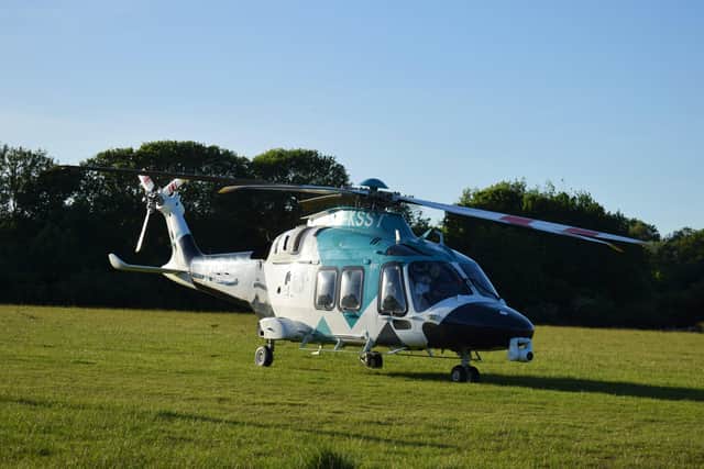 An air ambulance landed nearby SUS-200529-092058001