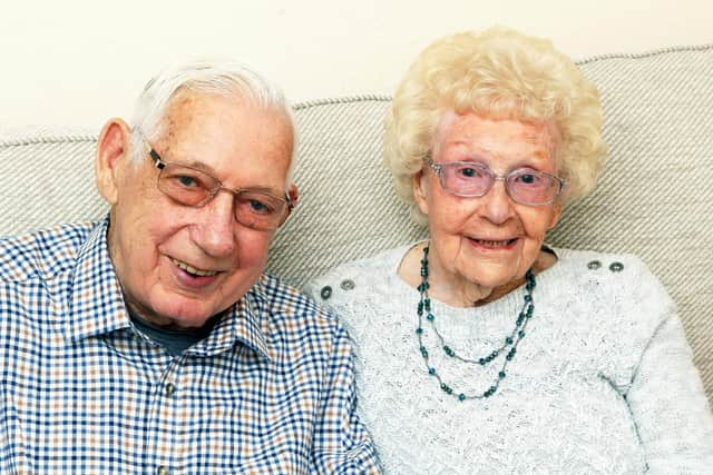 Pat and Ron Wood last year, when they celebrated their 70th wedding anniversary. Picture: Derek Martin DM1941863a
