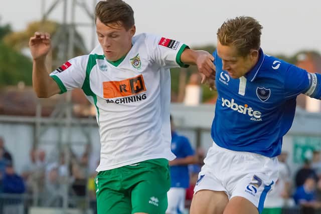 Alfie Rutherford in pre-season action for Bognor against Pompey in 2015