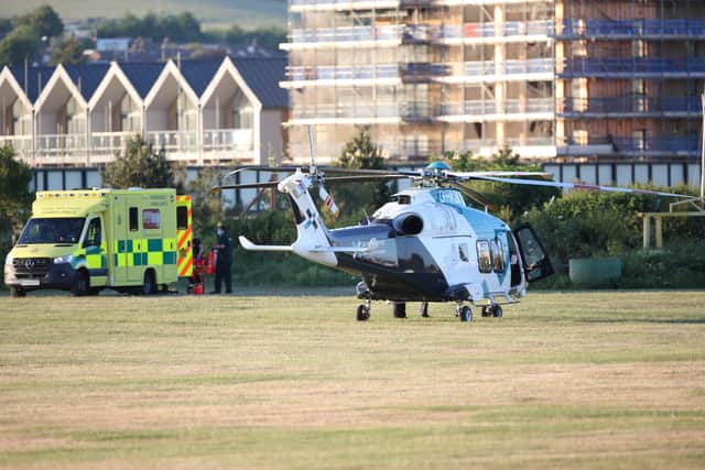 The air ambulance landed in a field in Shoreham SUS-200530-092020001