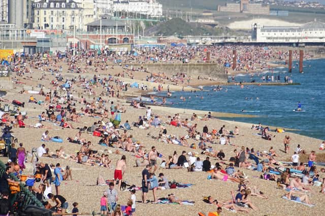 There were warnings after pictures showed a packed Hove beach at the weekend