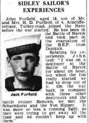 The cutting from the Bexhill Observer dateed June 15, 1940