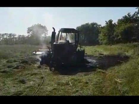 The fire servicesaid'quick actions'helped stop the spread of the fire into the field and hedgerow. Photo: Bognor Fire Station