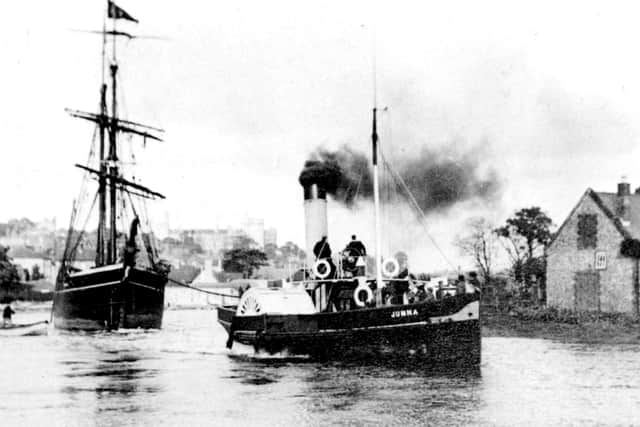 Steam tug Jumna towing a ship at Arundel