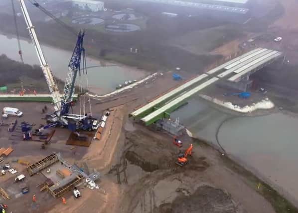 Aerial view of works on the Newhaven Port Access Road