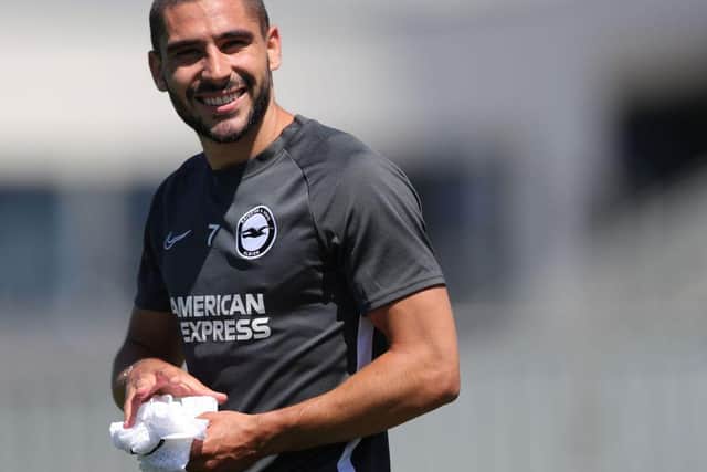 Brighton's top scorer Neal Maupay pleased to back in training