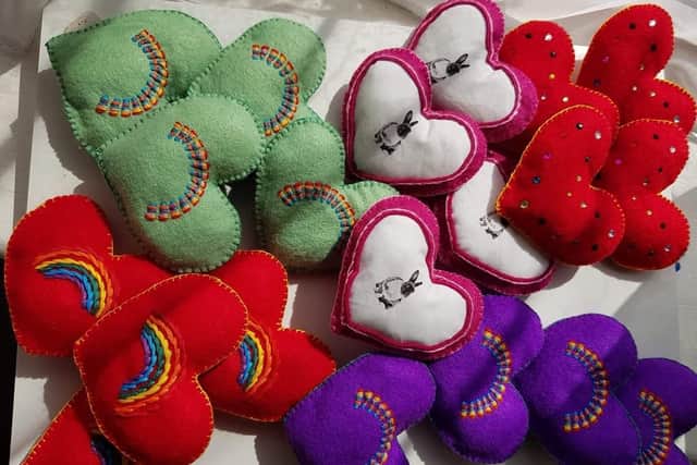 Hearts made for Covid-19 patients and their families