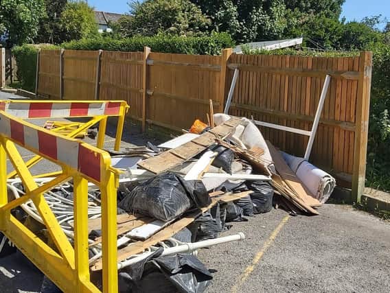 In the latest incident at the Ore community centre, a large amount of rubbish was dumped in the car park