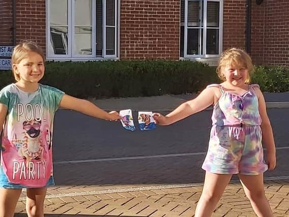 Neighbours Lily Mann and Amelia O'Halloran from Horsham came together to raise money for the NHS after becoming friends during the lockdown SUS-200806-145434001