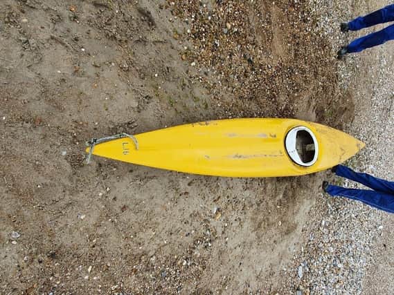 Anyone with any information regarding the kayak is urged to call 02392 552100 immediately. Photo: Selsey Coastguard Rescue Team