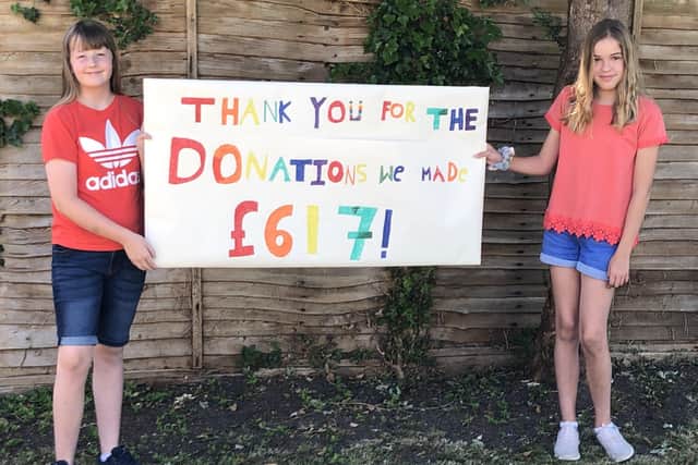 Mabel Gilmour, left, and Martha Diaper managed to raise £617 for Worthing Hospital