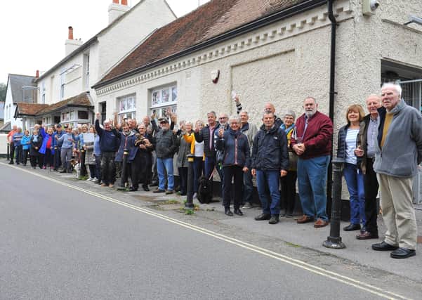 Campaigners fighting to reopen the Ship Inn as a pub pictured last year. Pic by Steve Robards