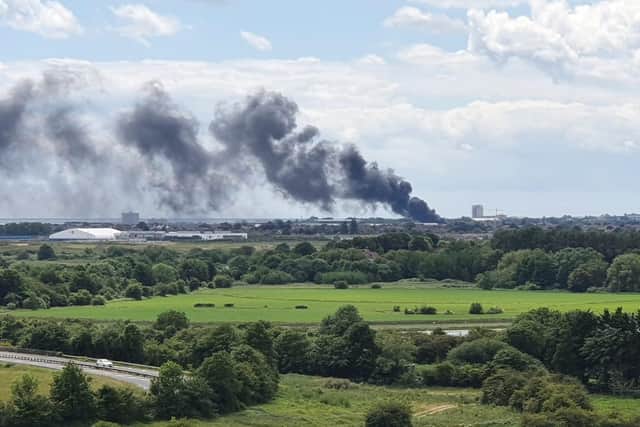 The fire snapped by Amy Harris from on the South Downs near Shoreham