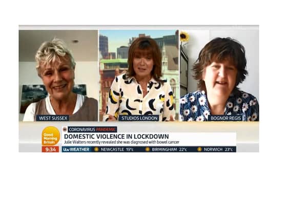 CEO and founder of My Sisters' House, Julie Budge (right) appeared on Good Morning Britain with Lorraine Kelly and Dame Julie Walters.  (Photo: ITV)