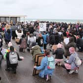 A Black Lives Matter rally took place on Worthing seafront today (June 6)