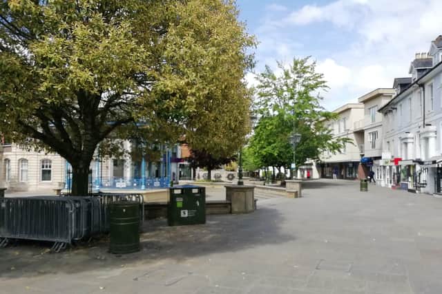 Horsham town centre pictured on May 13 as lockdown eased