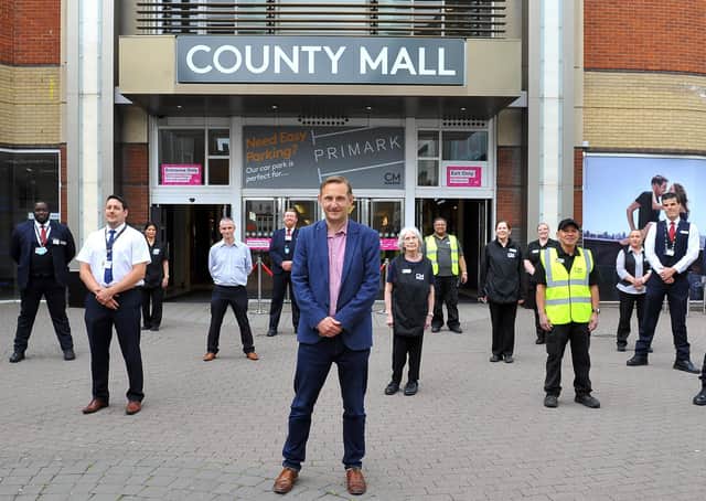 County Mall staff, Crawley. Pic  Steve Robards