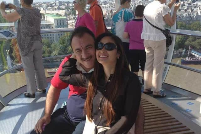 Numan Nasir with his wife on the London Eye