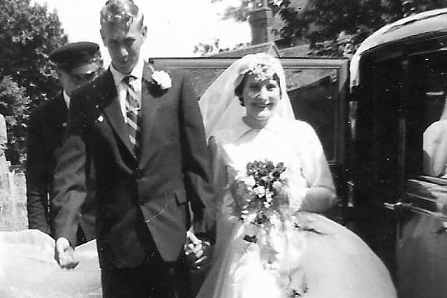 Bill and Freda Tucker on their wedding day 60 years ago