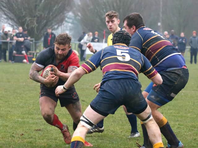 Max Drage in action for Haywards Heath v Old Colfeians in February 2019. Photo by warwickpics.com