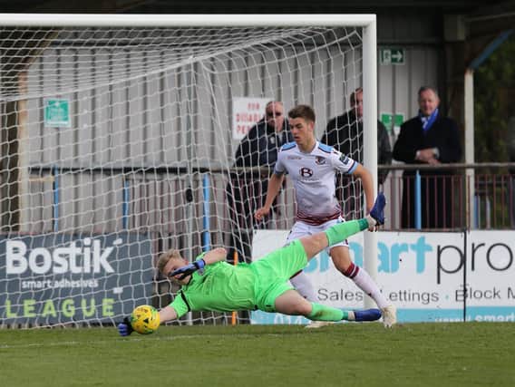 Louis Rogers showing his talent between the sticks last season / Picture: Scott White