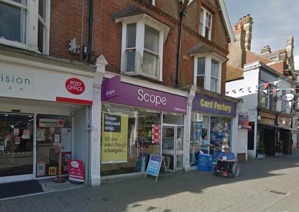 Scope charity shop in High Street, Littlehampton