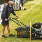 There may be no football but the Nye Camp groundsman has plenty to do / Picture: Tommy McMillan