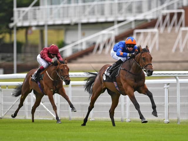 Lullaby Moon ridden by Charles Bishop wins the Coral Beaten by a Length Free Bet EBF Fillies Novice Stakes / Picture: Getty