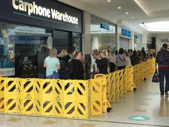 Queues started forming outside Primark this morning SUS-200615-083028001