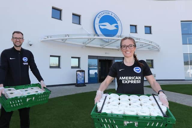 Food deliveries from Brighton and Hove Albion - Picture: BHAFC/James Boardman.