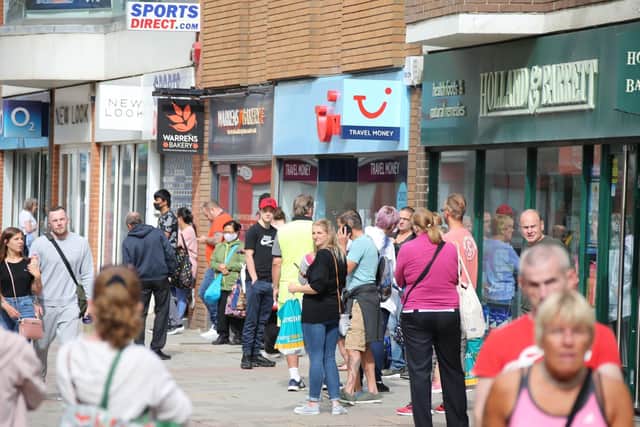 Customers queueing in Sussex as non-essential shops reopened