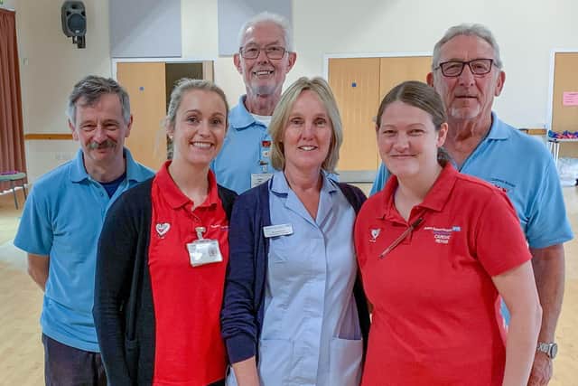 Celebrating the £10,000 lottery grant in September, members of the pulmonary and cardiac rehab team at Worthing Hospital