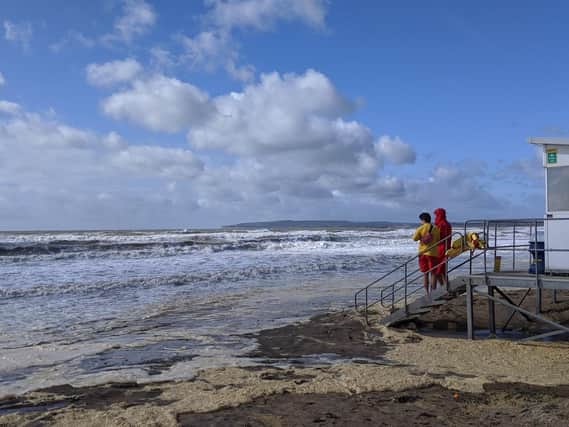 Lifeguards at Camber Sands during spring tide. Picture: RNLI