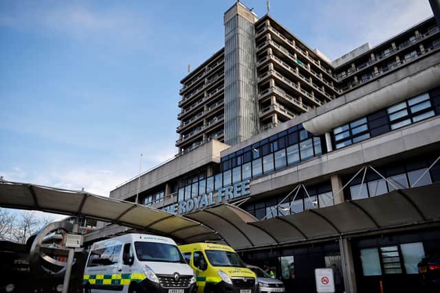 The Royal Free NHS hospital is pictured in London on February 10, 2020, (Photo by Tolga Akmen / AFP) (Photo by TOLGA AKMEN/AFP via Getty Images) SUS-200622-154758001