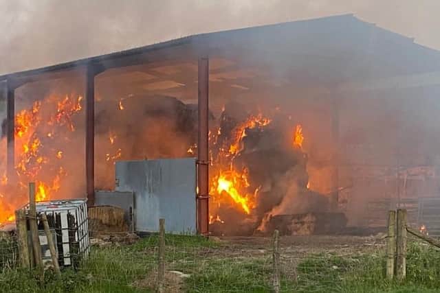 Crews found one barn 'well alight'. Photo: Petersfield Fire Station