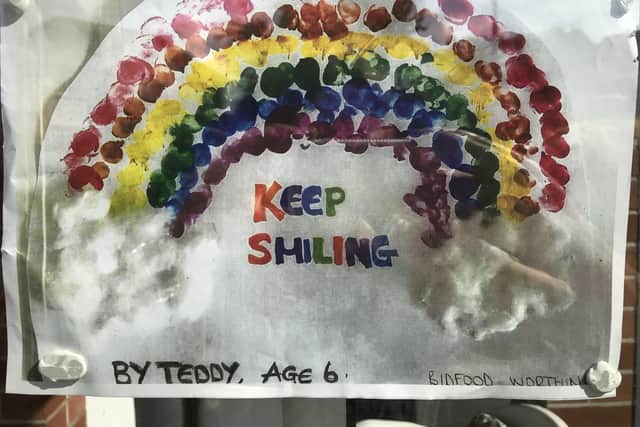 Daphne Harman Young will treasure this wonderful rainbow picture and hopes to trace Teddy, who created it