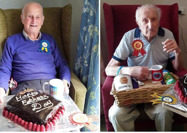 Skylark House residents Miles Palin (left) and Ronald Stichbury with their Father's Day gifts SUS-200623-150518001