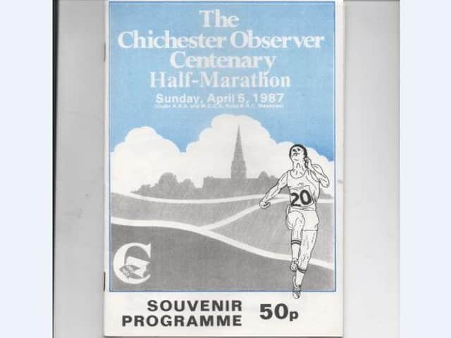 The programme from the first half marathon, in 1987