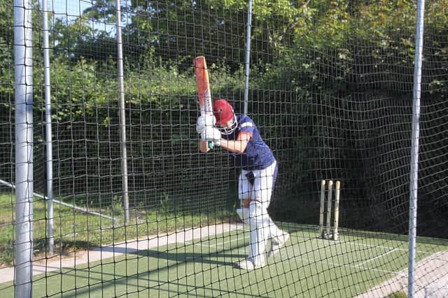 Josh Essex gets some batting practice in / Picture by Ron Hill