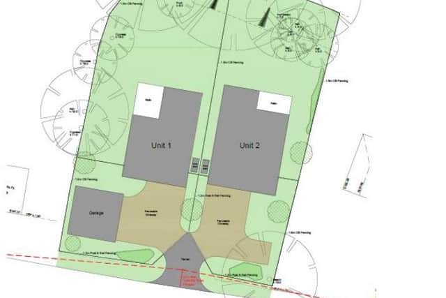 Proposed layout of two new homes in Crowborough
