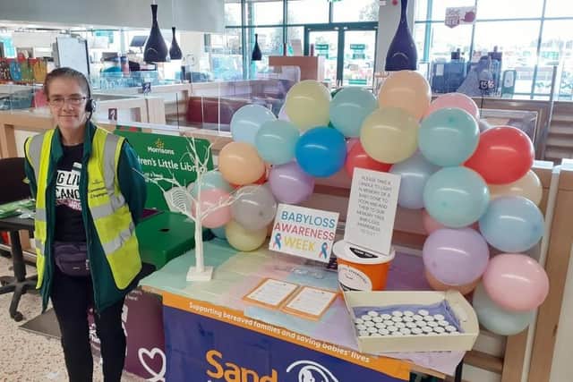 Joanne Easey, Morrisons Worthing community champion, is marking Baby Loss Awareness Week in memory of her daughter and raising money for Sands in store