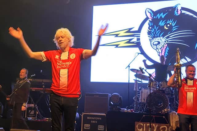 Bob Geldof in the Crawley Town shirt