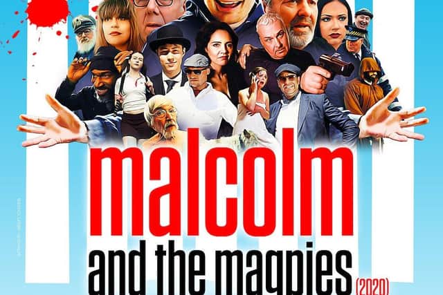 A poster for the film Malcolm and The Magpies