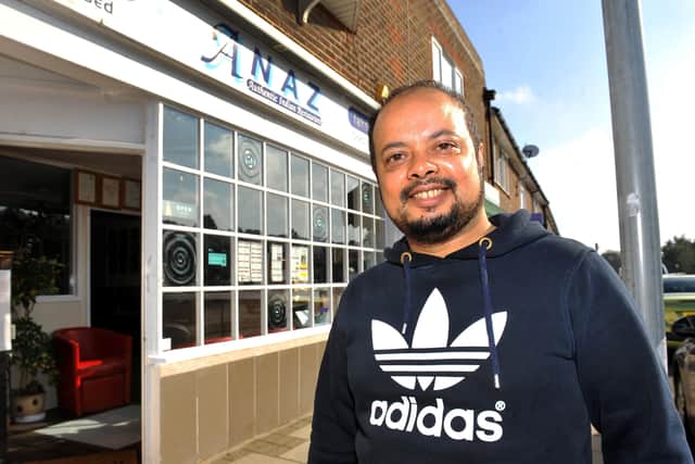 Moin Ullah, manager of Anaz Restaurant was billed £10,000 for electricity and doesn't understand why it is so much, but after the Herald got involved Moin's bill was dramatically reduced. Pic S Robards.